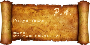 Pelger Andor névjegykártya